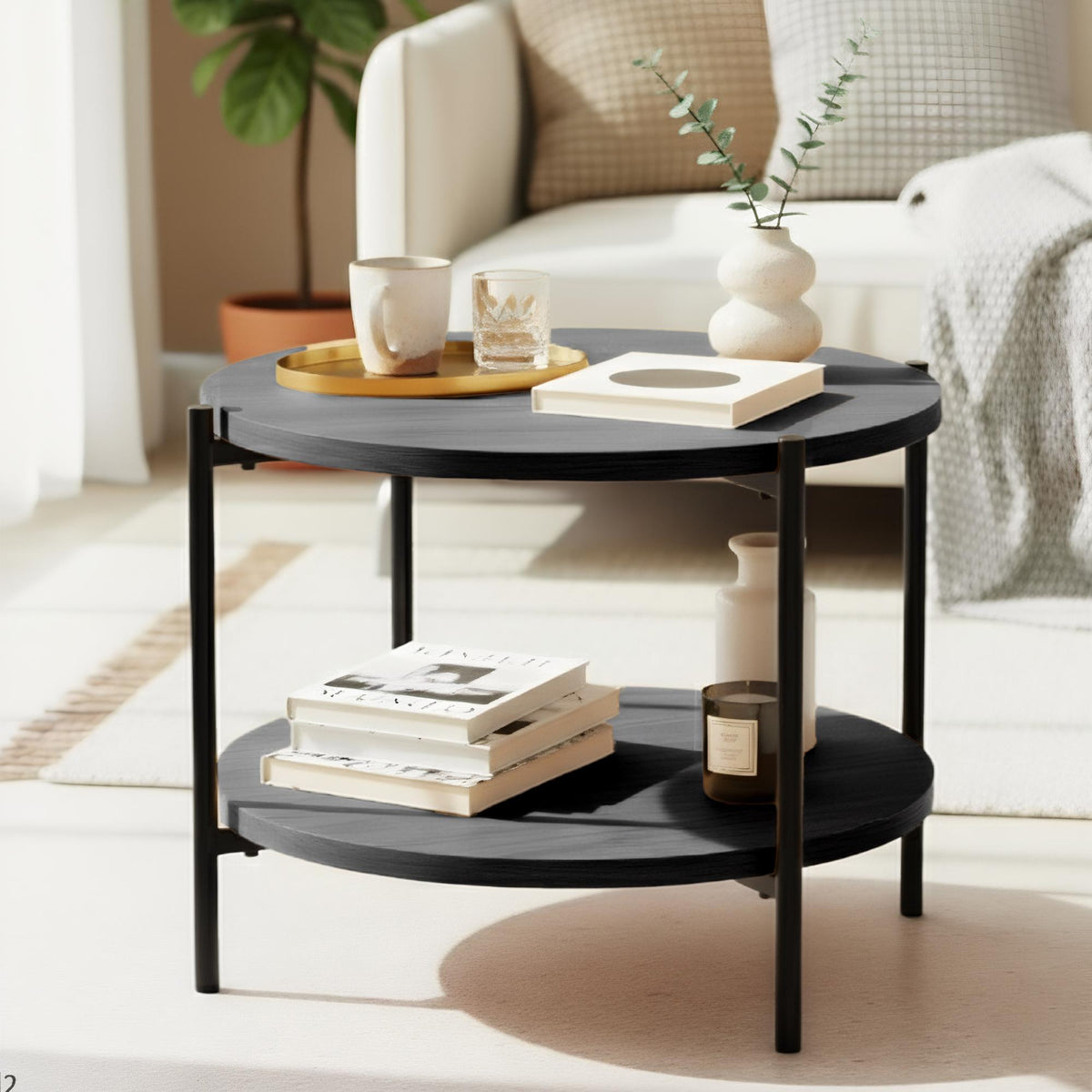 Salontafel Edduma grijs,Ø 50 cm grau