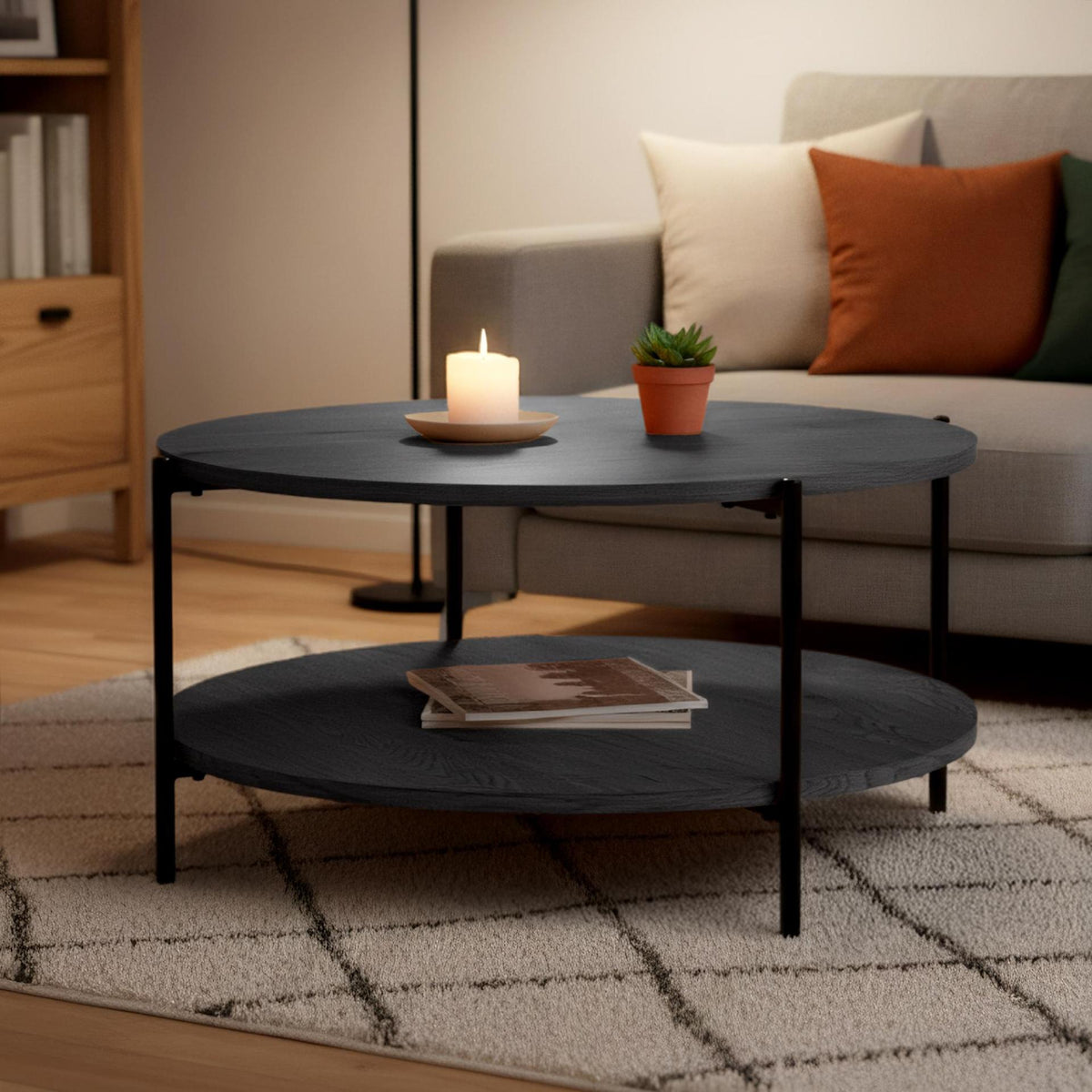 Salontafel Edduma grijs,Ø 80 cm grau
