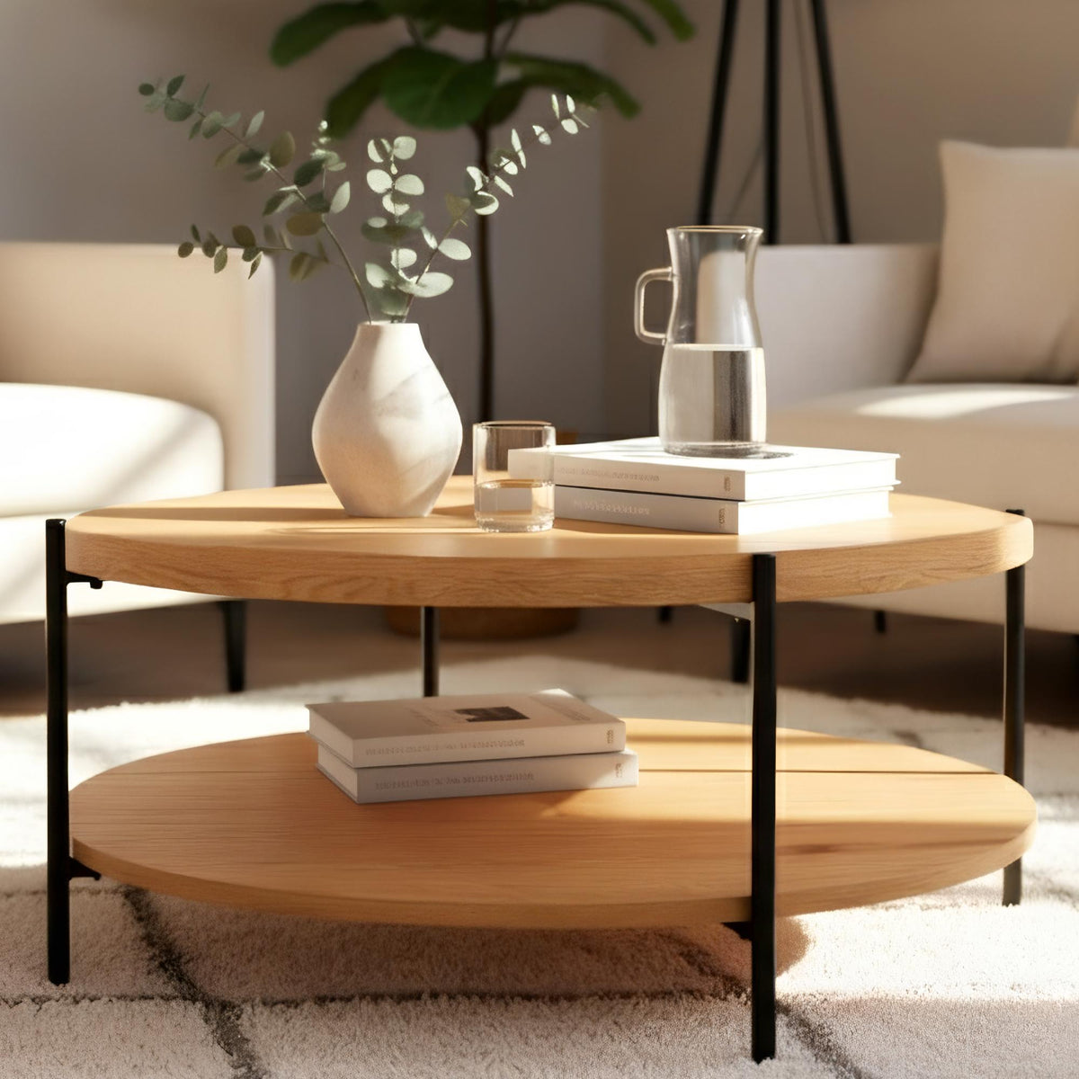 Salontafel Edduma natura,Ø 80 cm natura