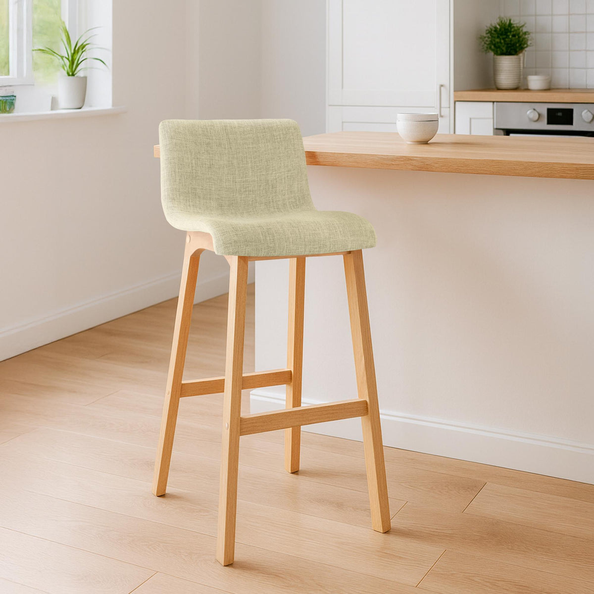 Barkruk Hover Stof Natura creme creme