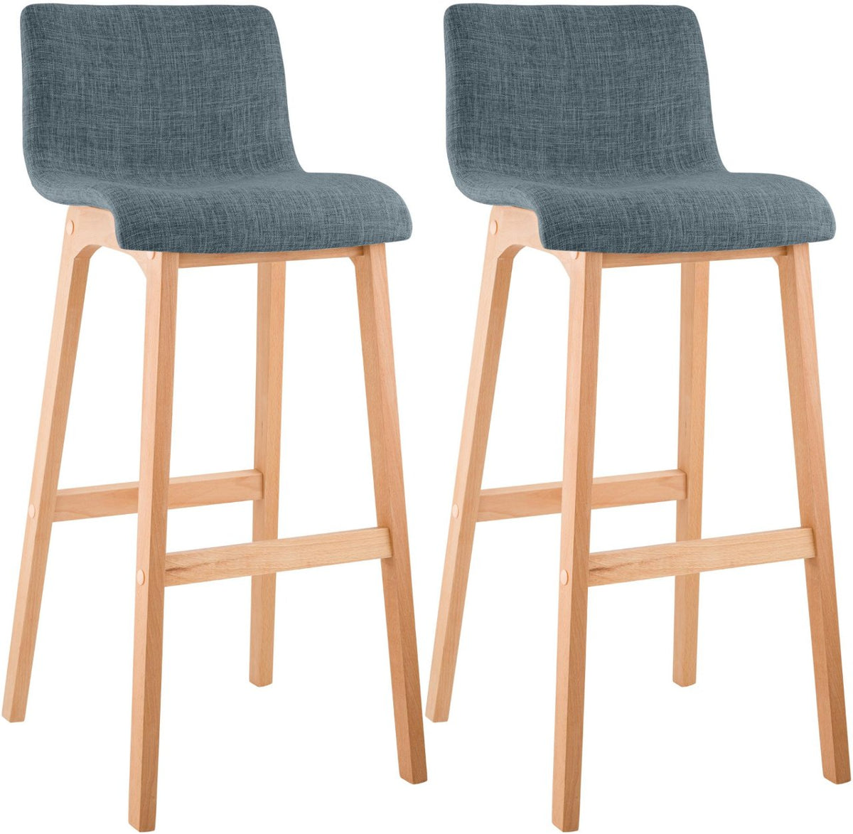 Set van 2 barkrukken Hover Natura Stof blauw blau