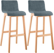 Set van 2 barkrukken Hover Natura Stof blauw blau