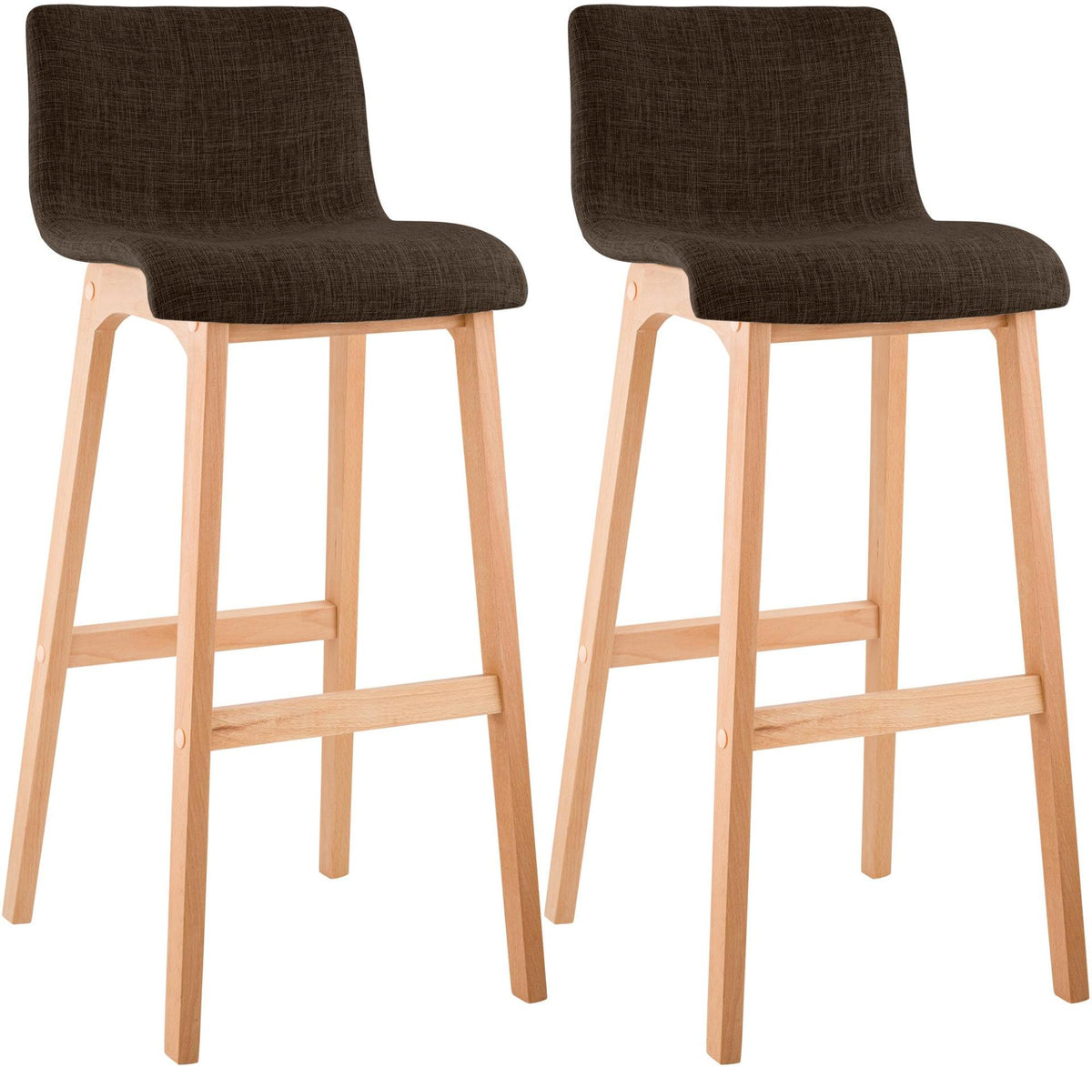 Set van 2 barkrukken Hover Natura Stof bruin braun