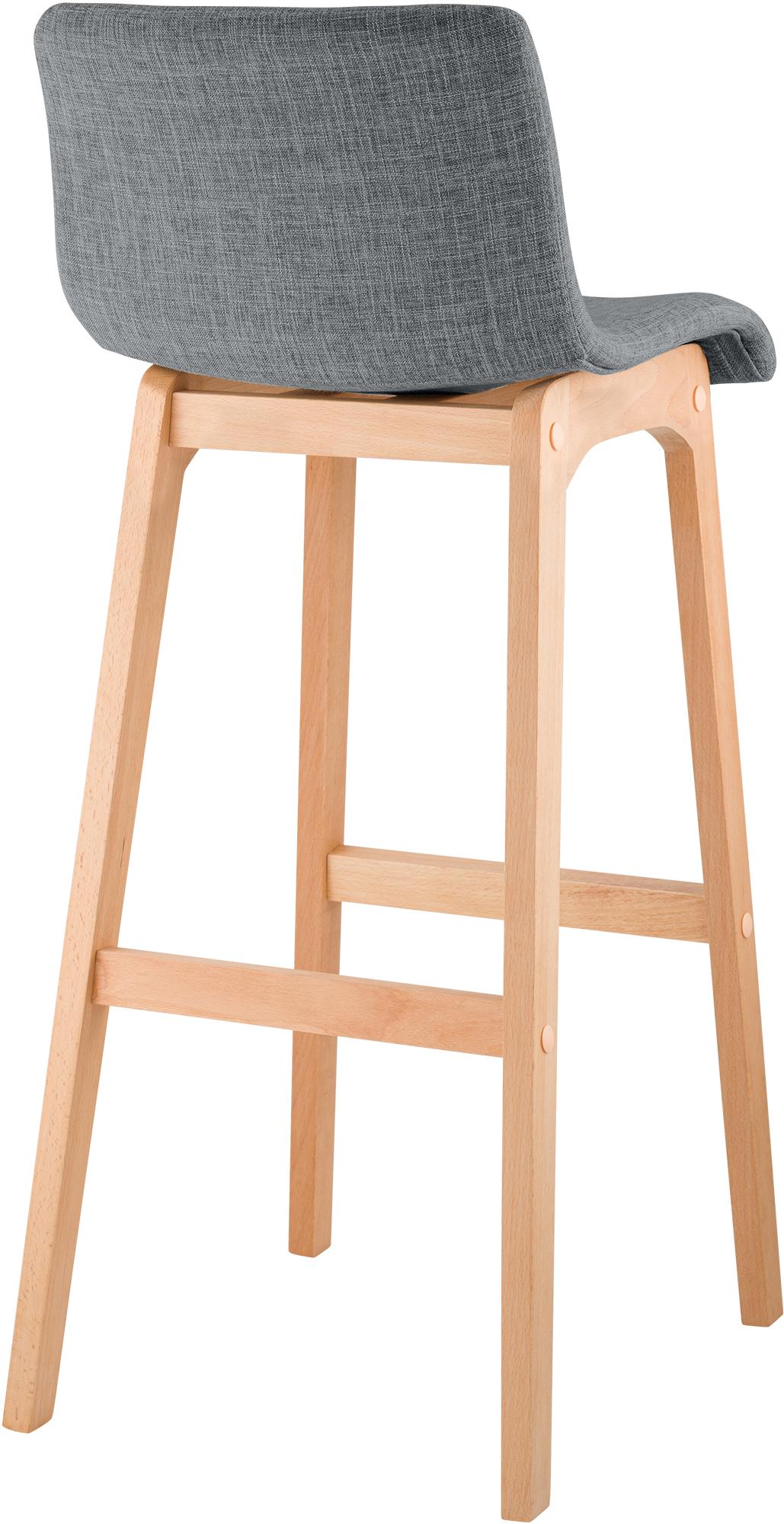 Set van 2 barkrukken Hover Natura Stof licht grijs hellgrau