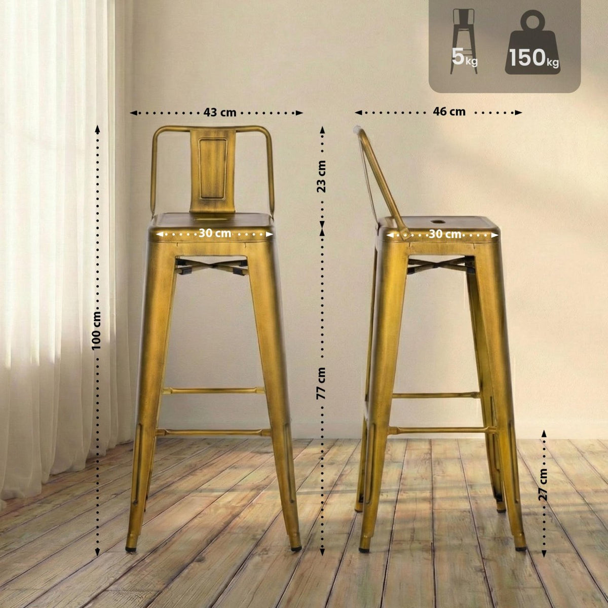 Barhocker Mason gold