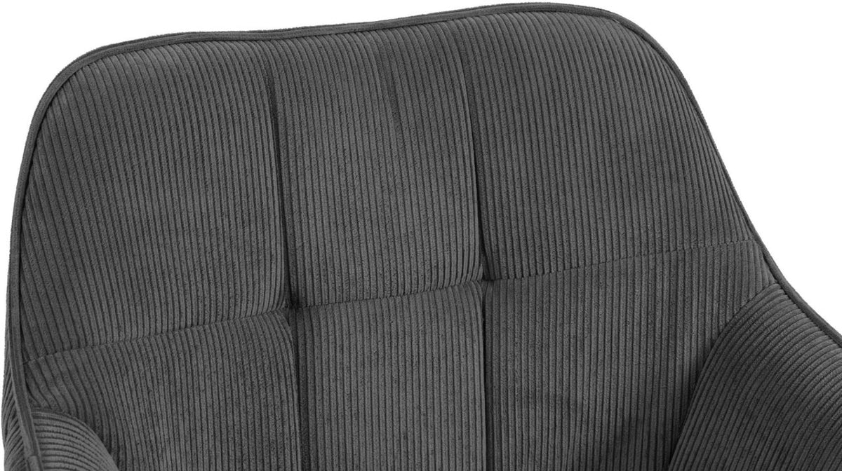 Eetkamerstoel Vienna Cord donkergrijs,zwart dunkelgrau