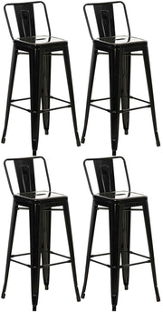 4er Set Barhocker Mason schwarz-gold