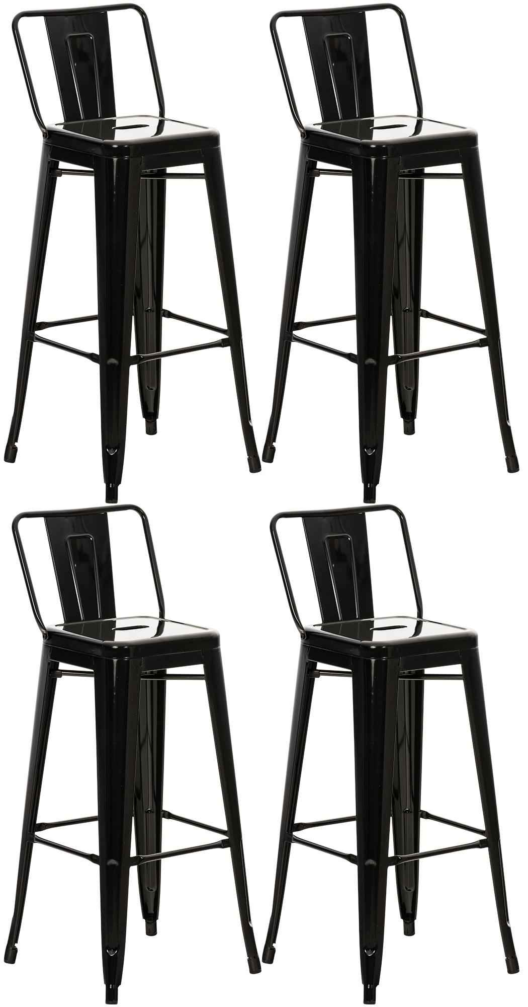 4er Set Barhocker Mason schwarz-gold