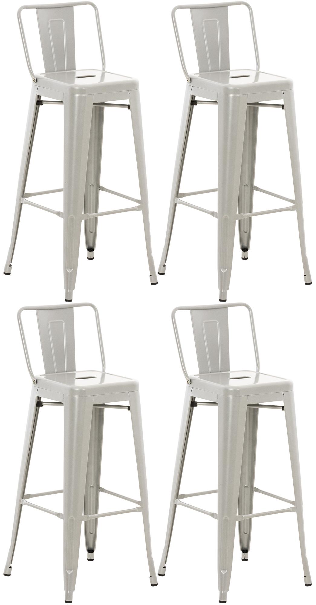 4er Set Barhocker Mason silber