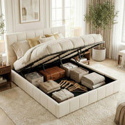 Gestoffeerd bed Ladia creme,180 cm creme