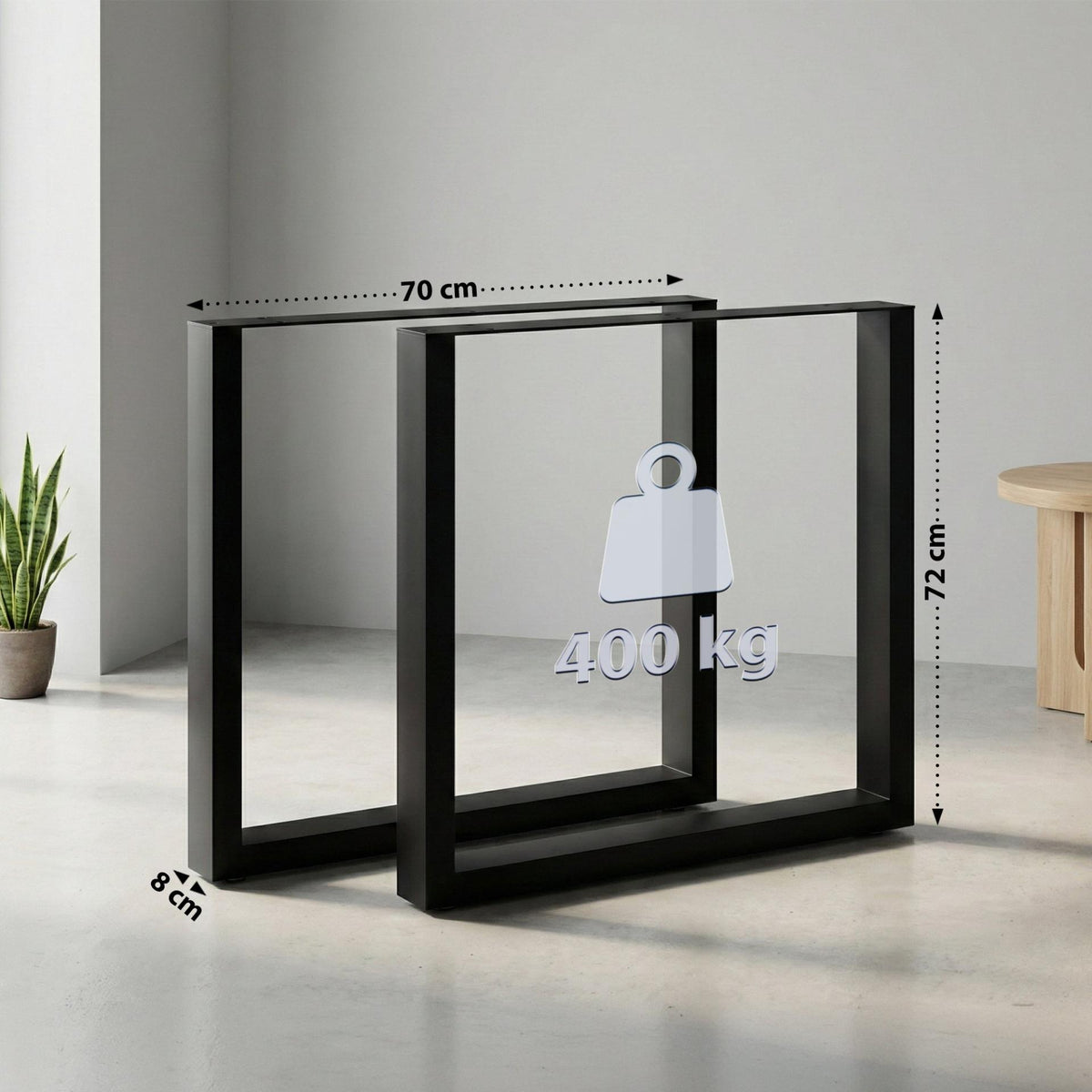 Tafelpoten Ilkan 70 cm,zwart schwarz