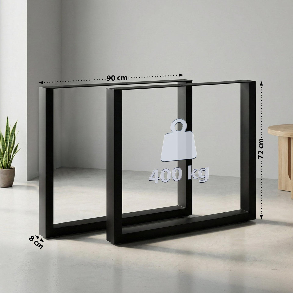 Tafelpoten Ilkan 90 cm,zwart schwarz