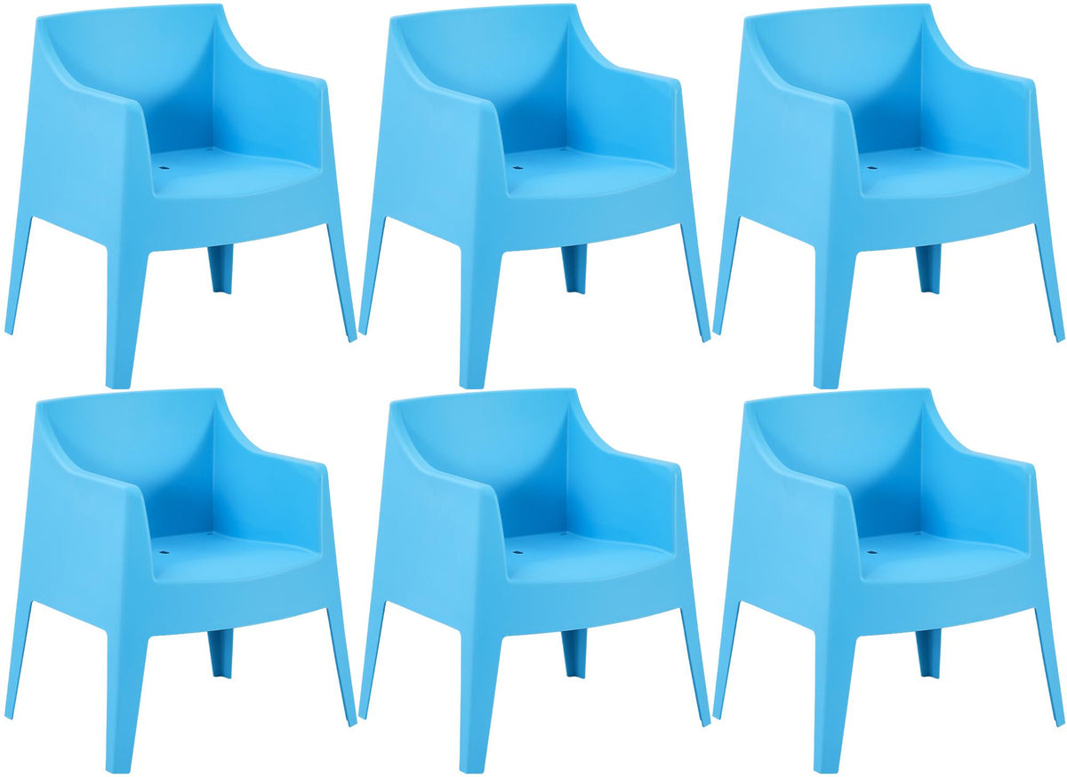 6er Set Stühle Bartal blau