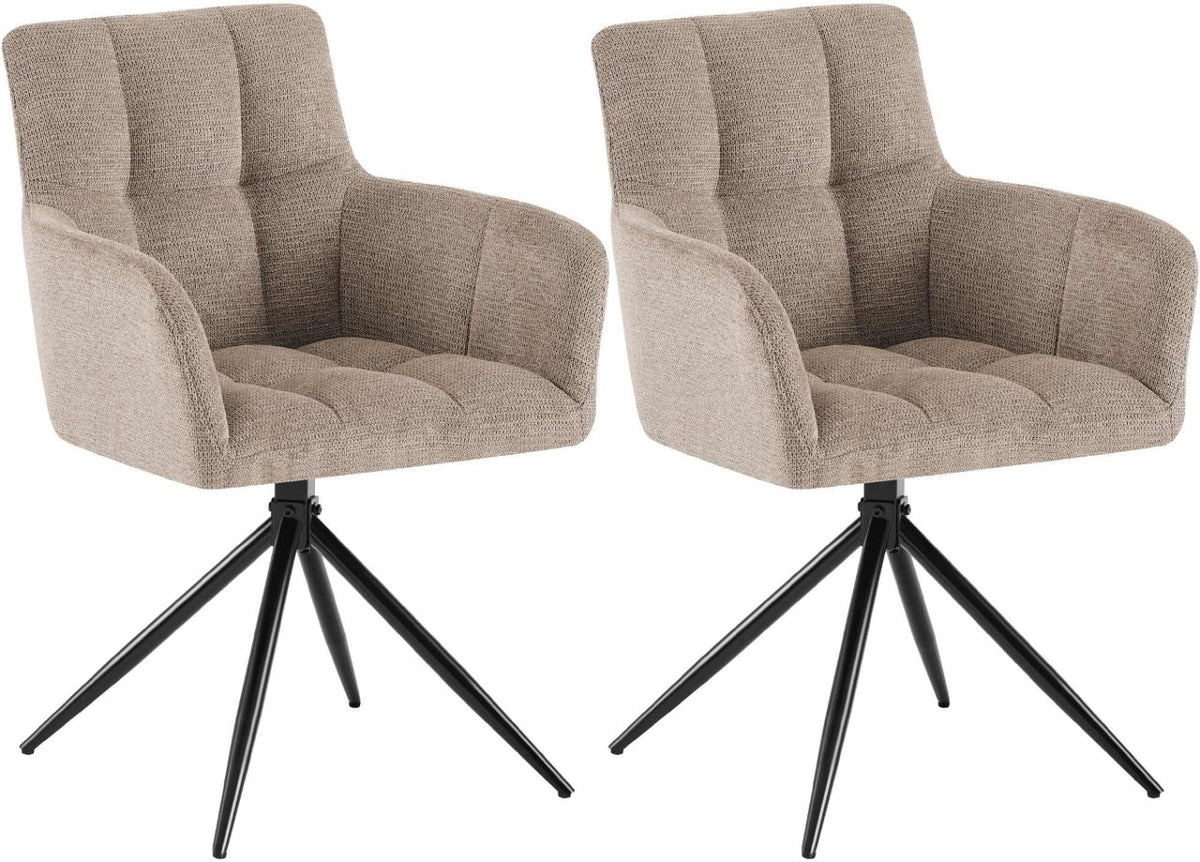 Set van 2 eetkamerstoelen Jonah stof taupe taupe
