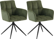 Set van 2 eetkamerstoelen Jonah stof groen grün