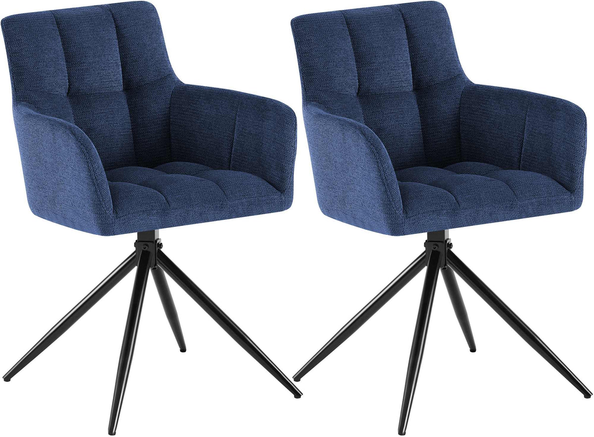 Set van 2 eetkamerstoelen Jonah stof donkerblauw dunkelblau