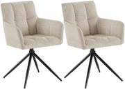 Set van 2 eetkamerstoelen Jonah stof creme creme