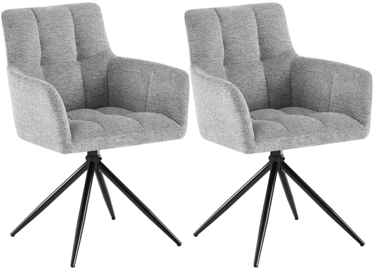 Set van 2 eetkamerstoelen Jonah stof licht grijs hellgrau