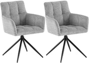 Set van 2 eetkamerstoelen Jonah stof licht grijs hellgrau
