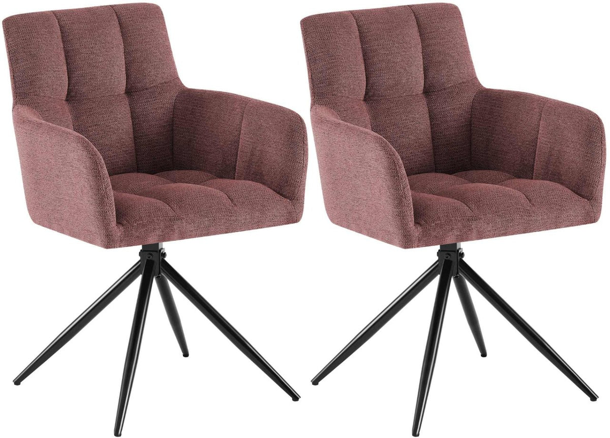 Set van 2 eetkamerstoelen Jonah stof robijnrood rubinrot