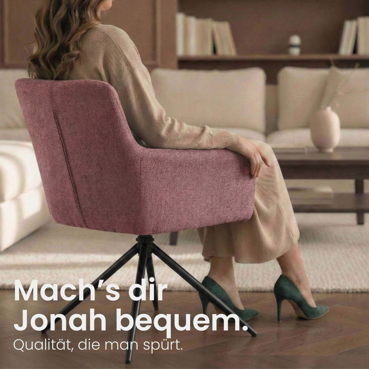 Set van 2 eetkamerstoelen Jonah stof robijnrood rubinrot