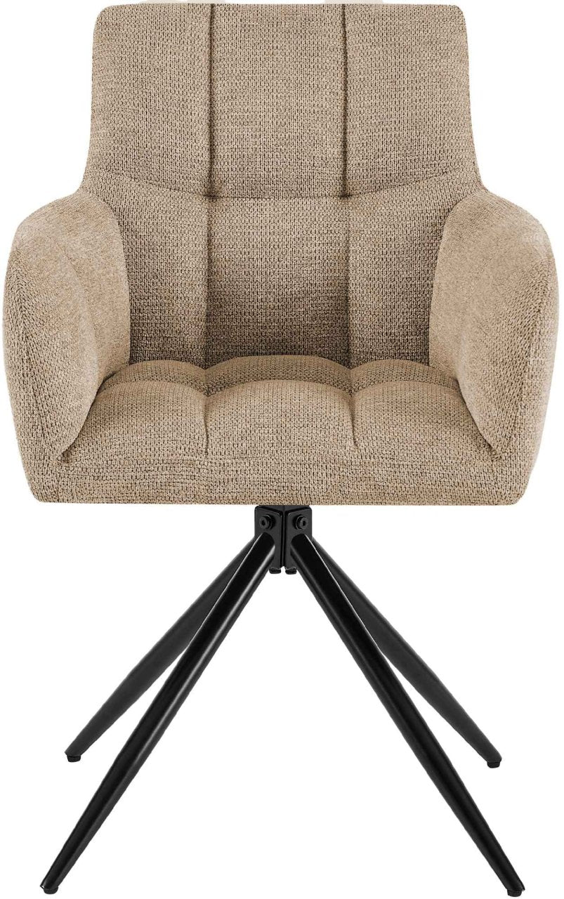 Set van 2 eetkamerstoelen Jonah stof licht bruin hellbraun