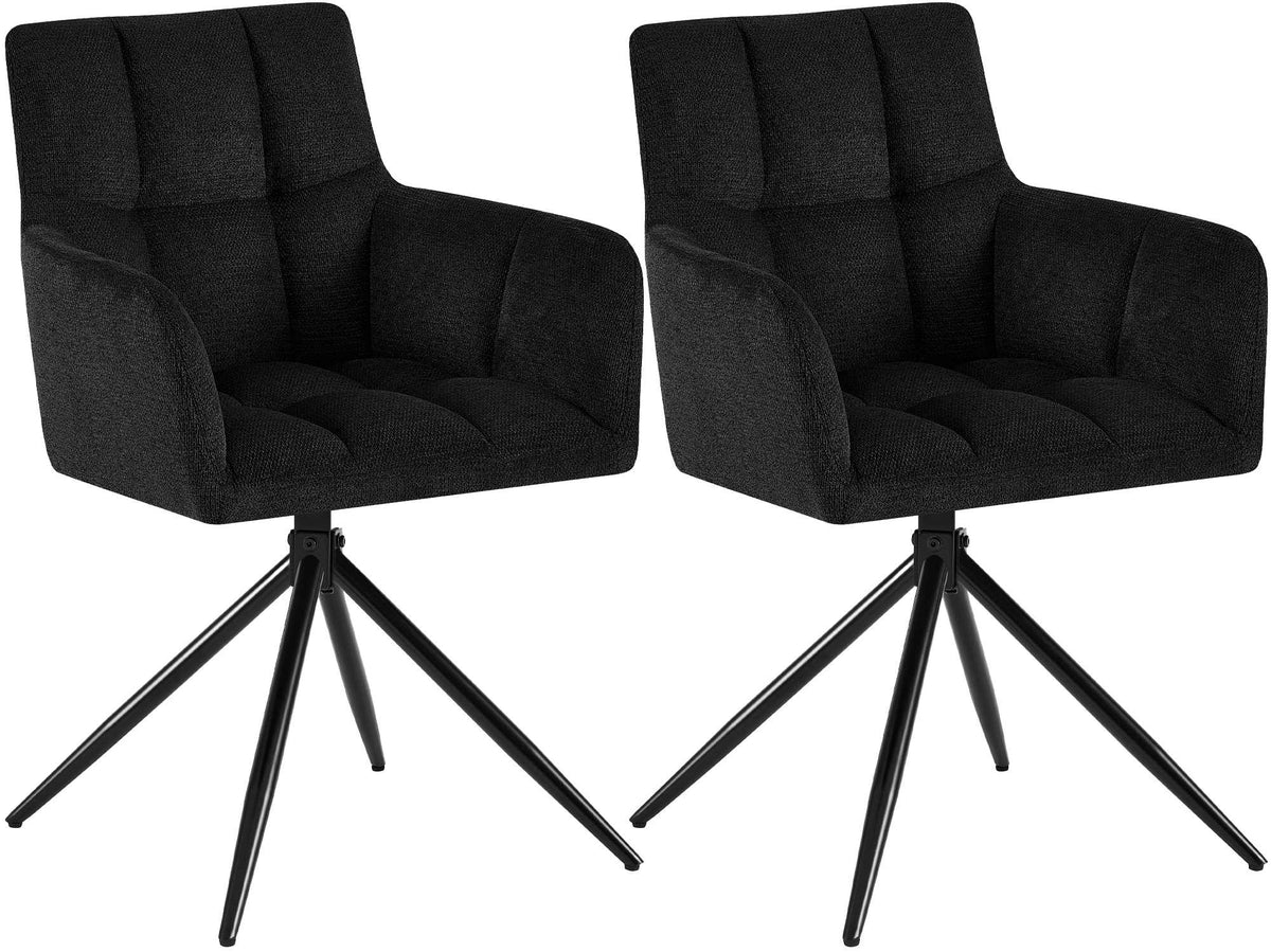 Set van 2 eetkamerstoelen Jonah stof zwart schwarz