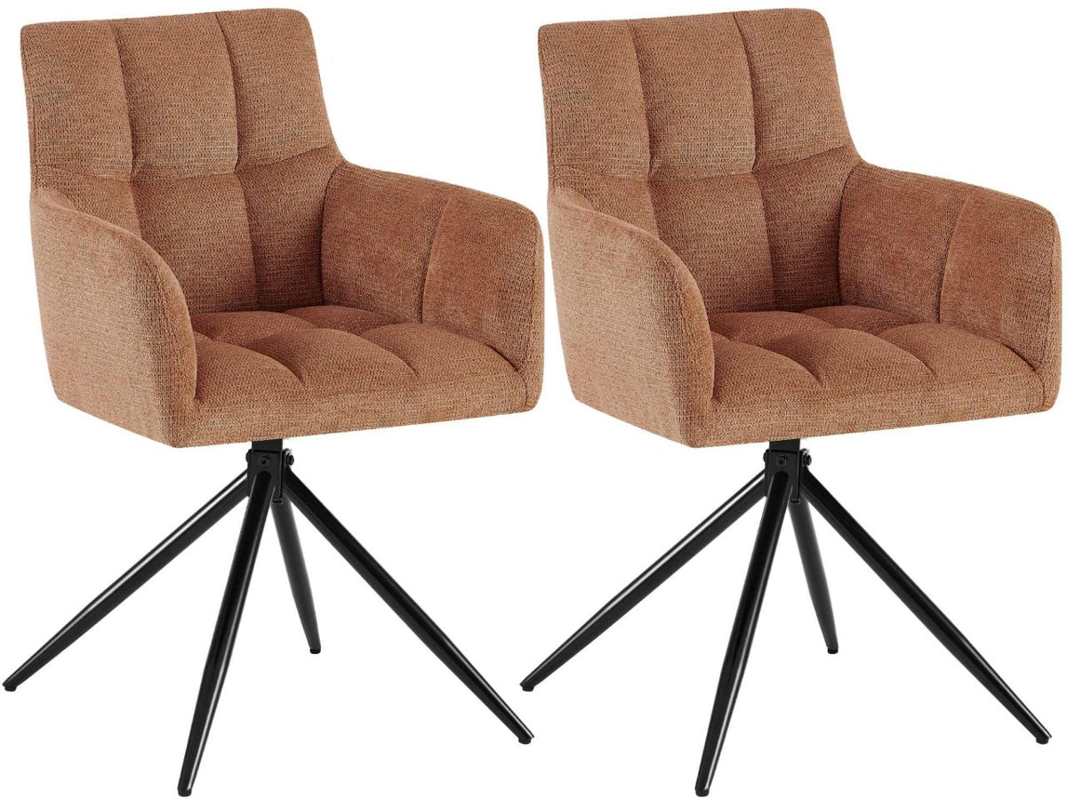 Set van 2 eetkamerstoelen Jonah stof oranje orange