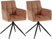 Set van 2 eetkamerstoelen Jonah stof oranje orange