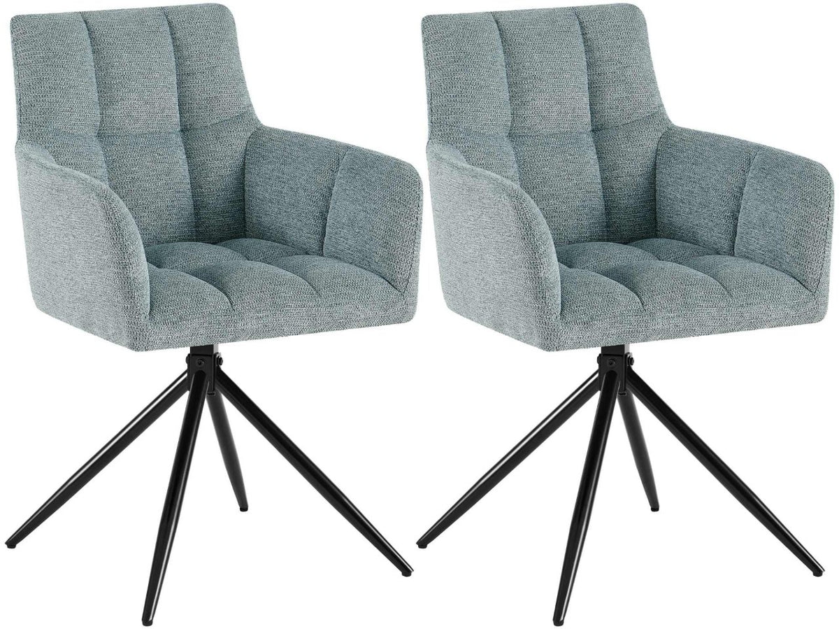 Set van 2 eetkamerstoelen Jonah stof turkis türkis