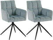 Set van 2 eetkamerstoelen Jonah stof turkis türkis