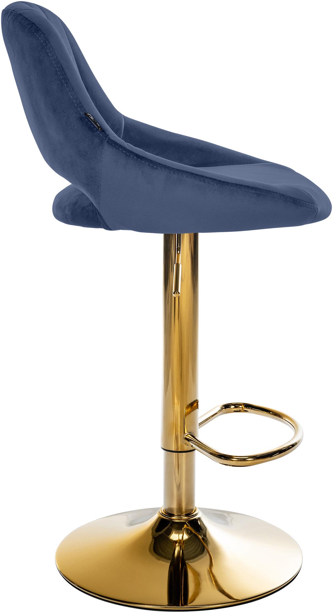Barkruk Milet Fluweel blauw,goud blau