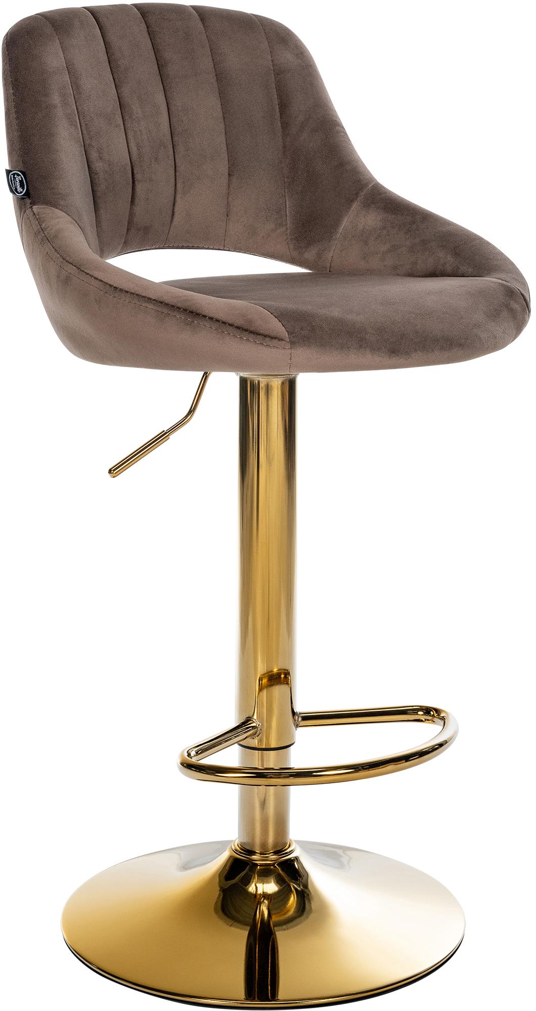Barkruk Milet Fluweel bruin,goud braun