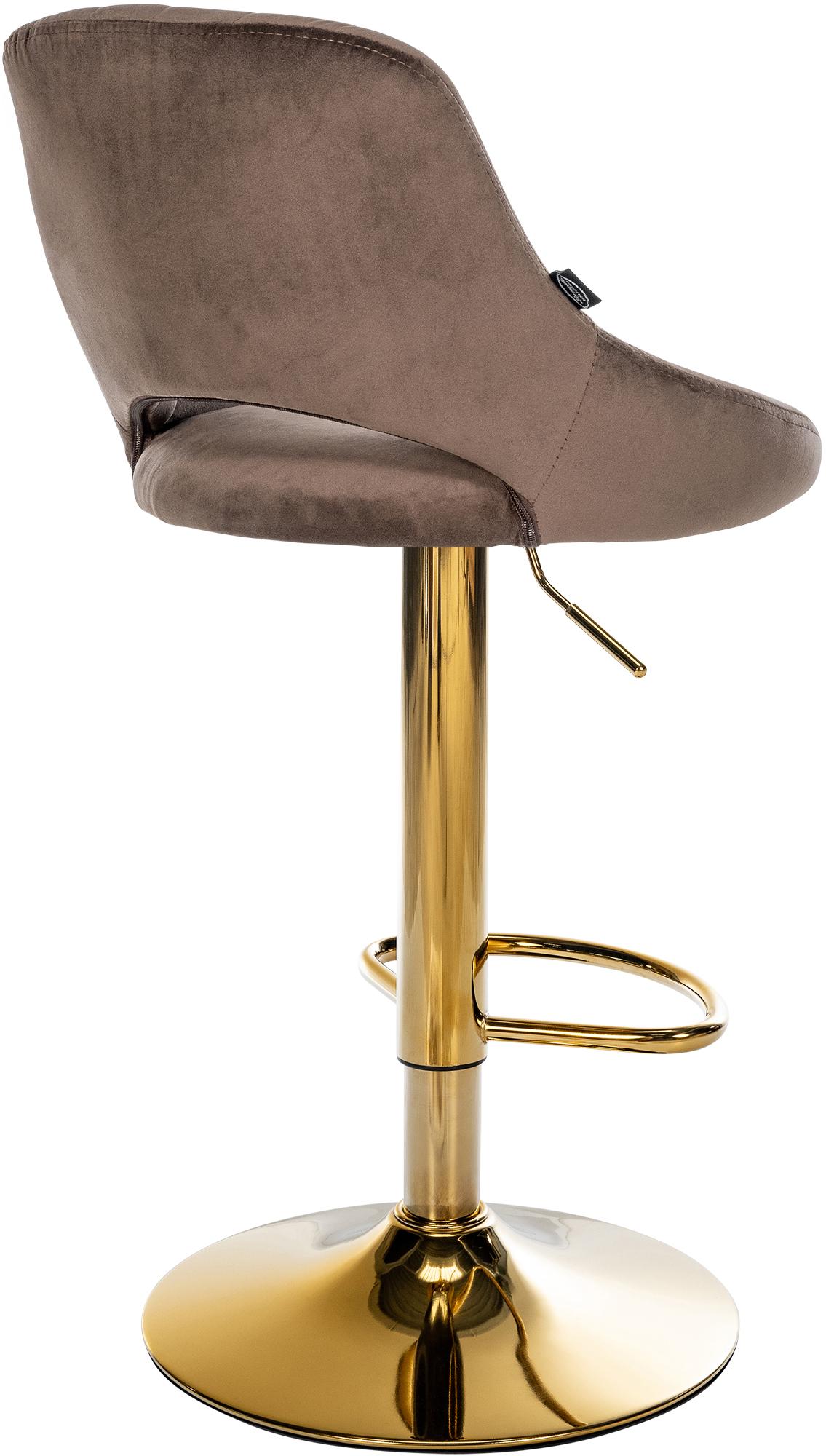 Barkruk Milet Fluweel bruin,goud braun