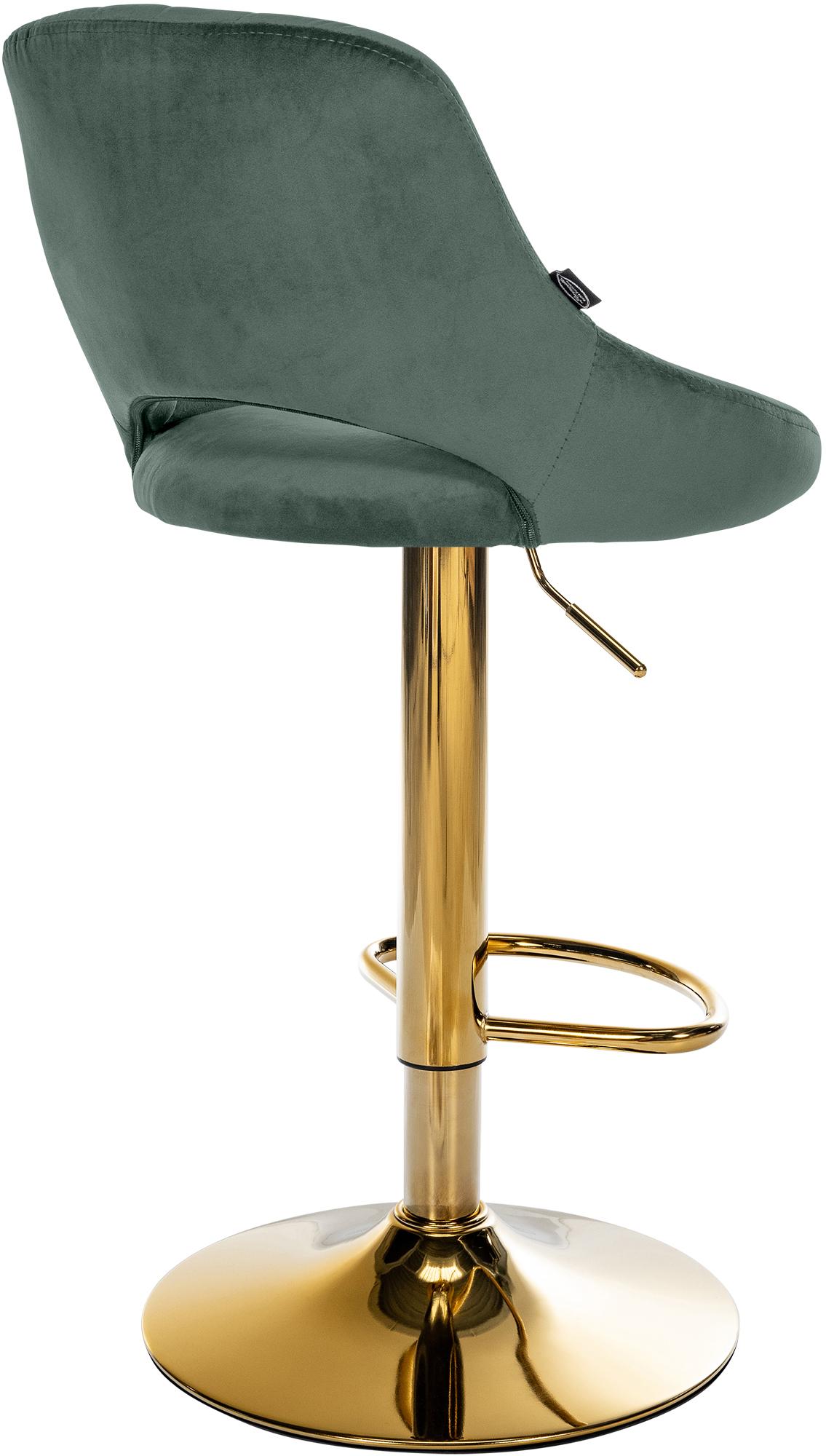 Barkruk Milet Fluweel groen,goud grün