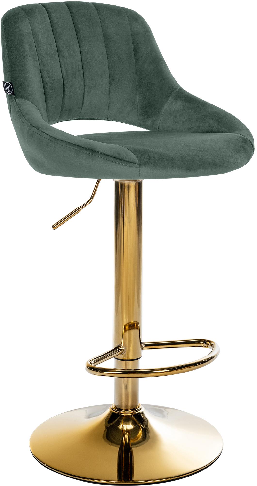 Barkruk Milet Fluweel groen,goud grün