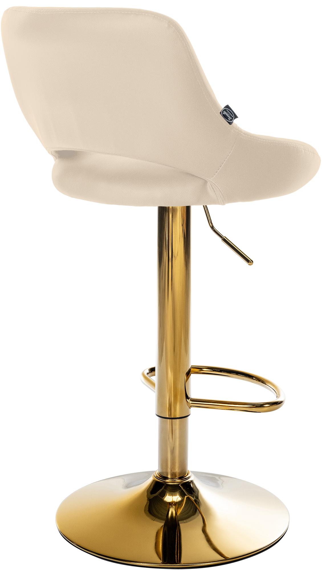 Set van 2 barkrukken Milet kunstleer creme,Metaal Goud creme