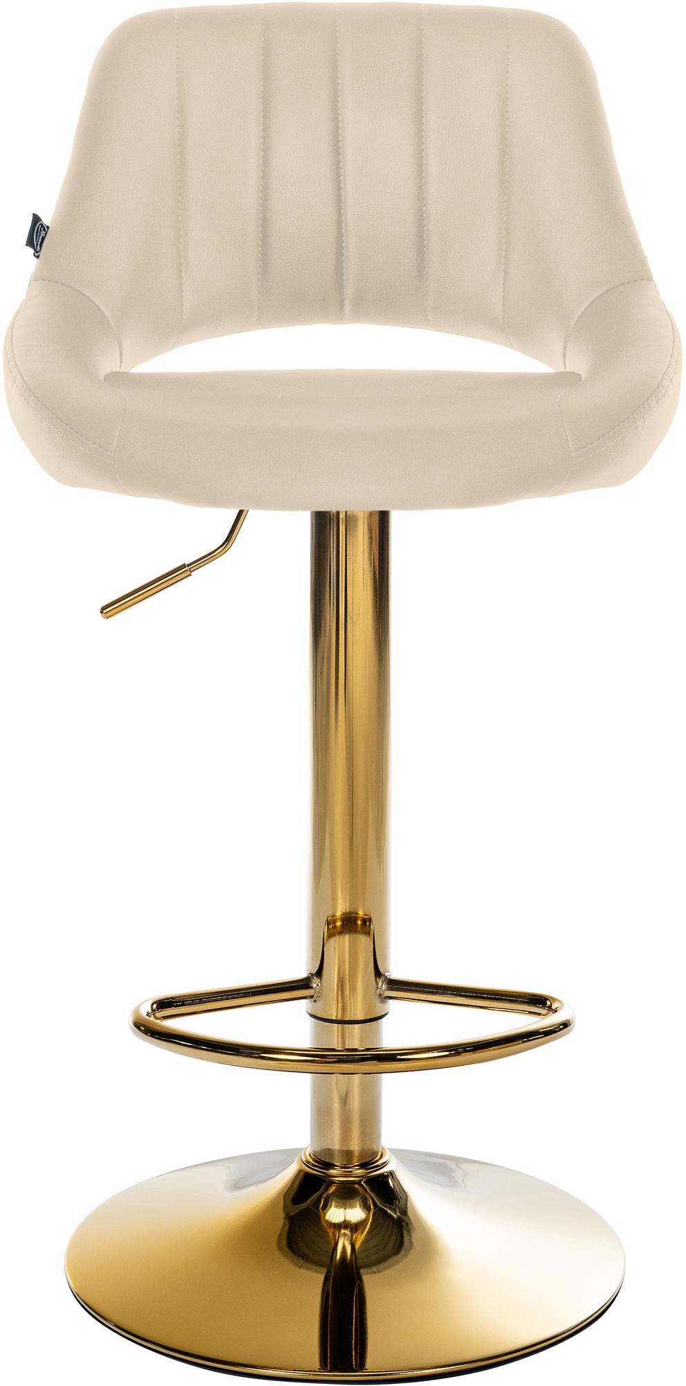Set van 2 barkrukken Milet kunstleer creme,Metaal Goud creme
