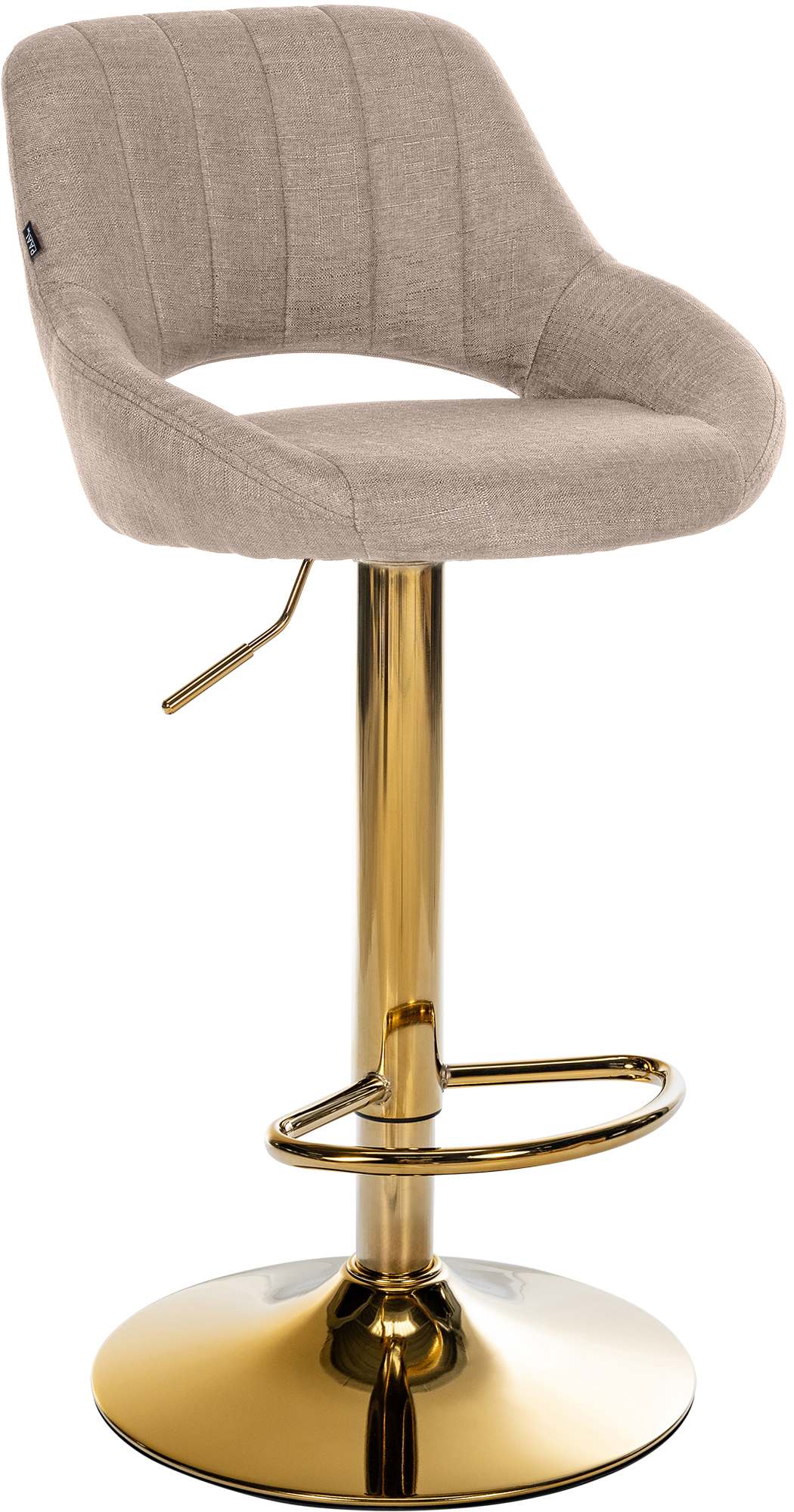 Barkruk Milet stof taupe,goud taupe