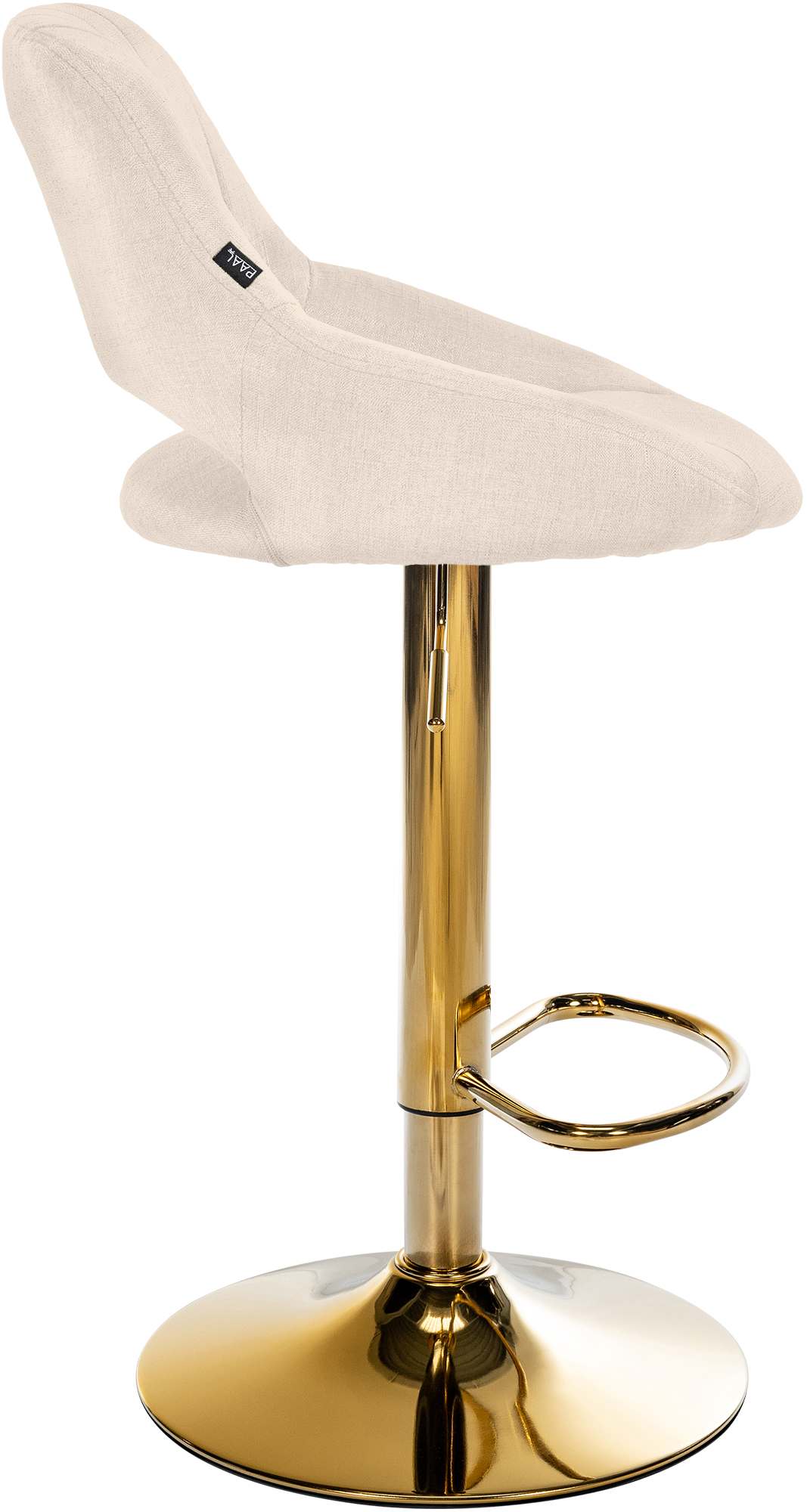 Set van 2 barkrukken Milet stof creme,Metaal Goud creme