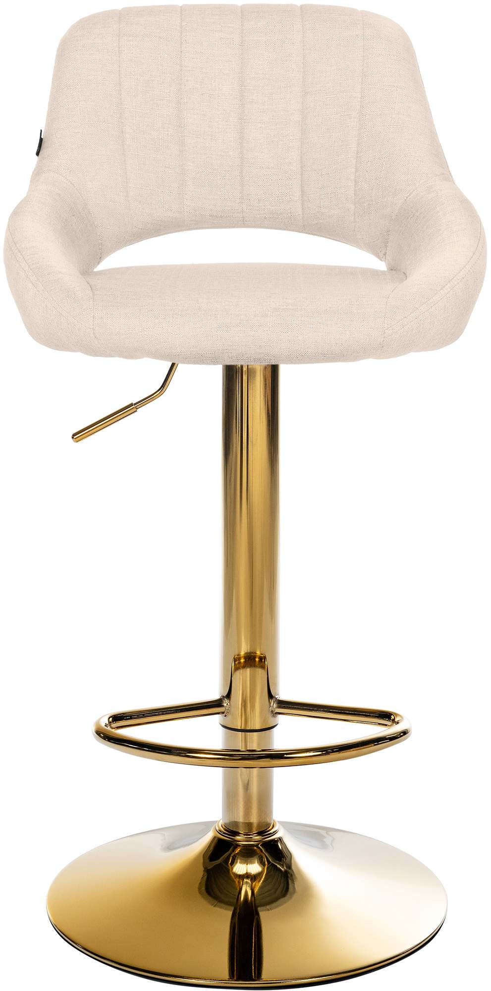 Set van 2 barkrukken Milet stof creme,Metaal Goud creme
