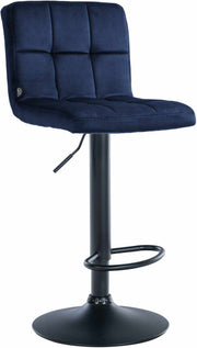 Barkruk Peru Fluweel blauw,zwart blau