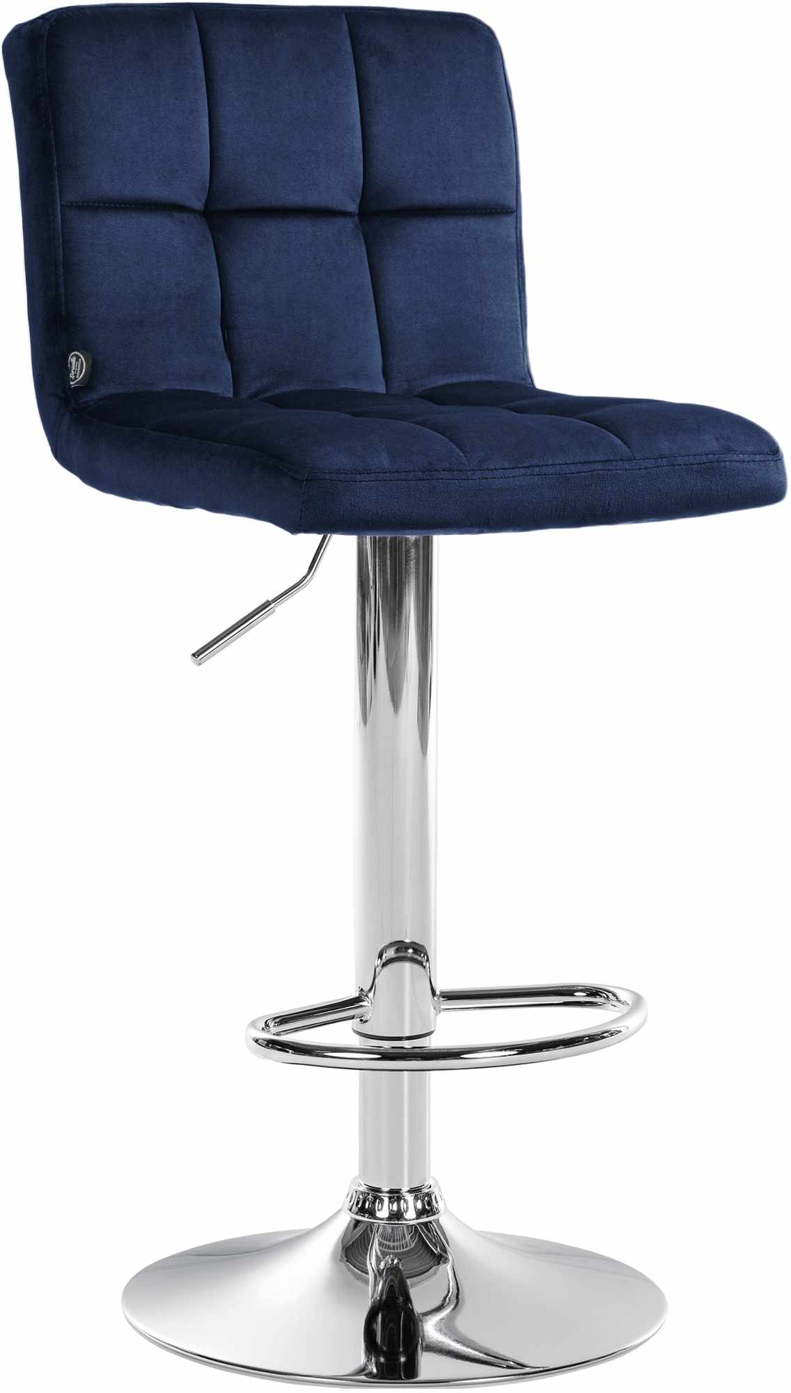 Barkruk Peru Fluweel blauw,chroom blau