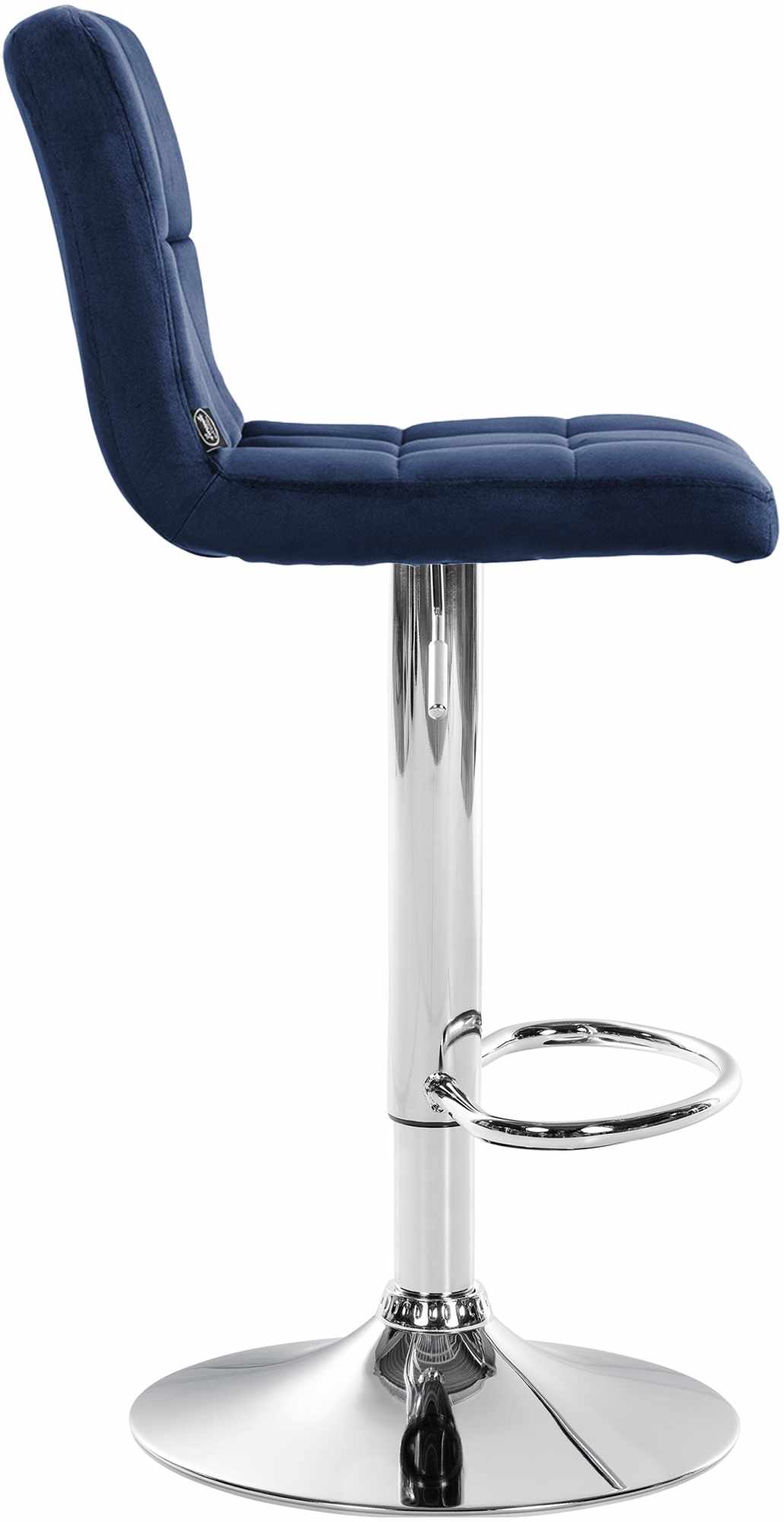 Barkruk Peru Fluweel blauw,chroom blau