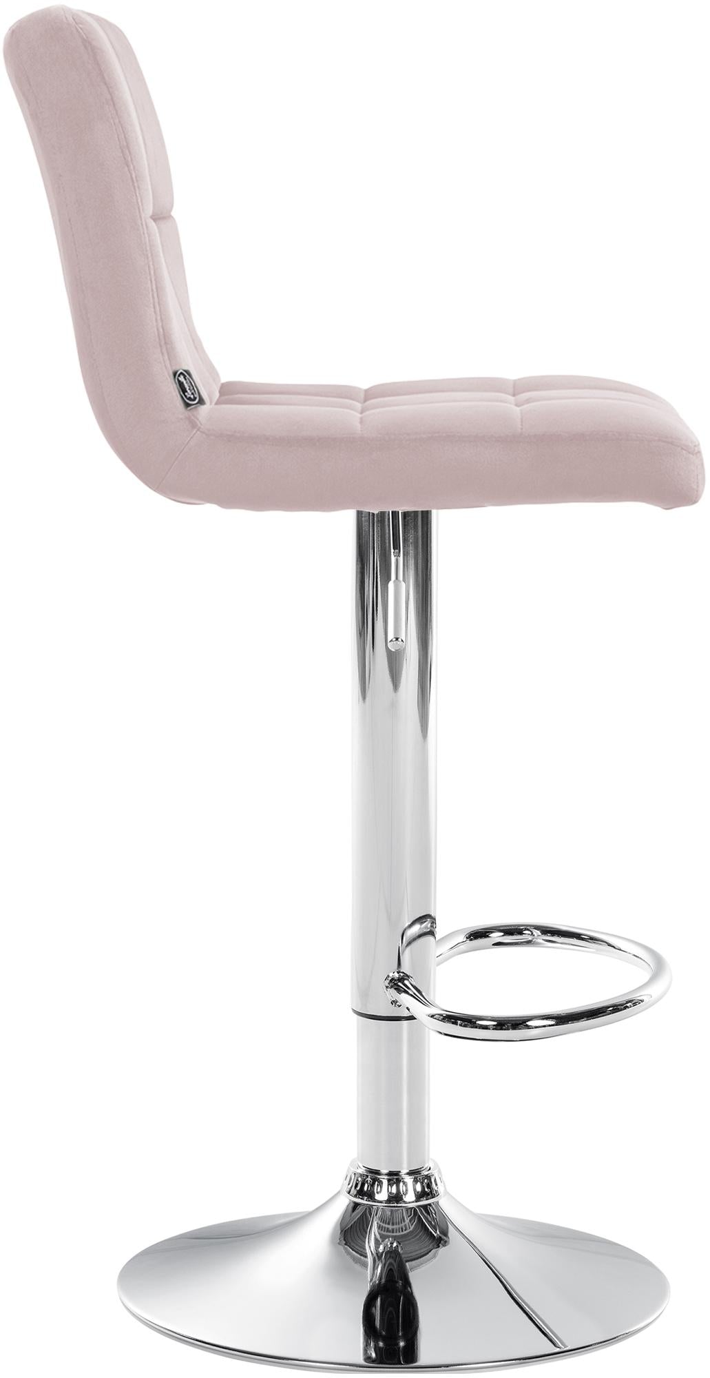 Barkruk Peru Fluweel rosa,chroom rosa