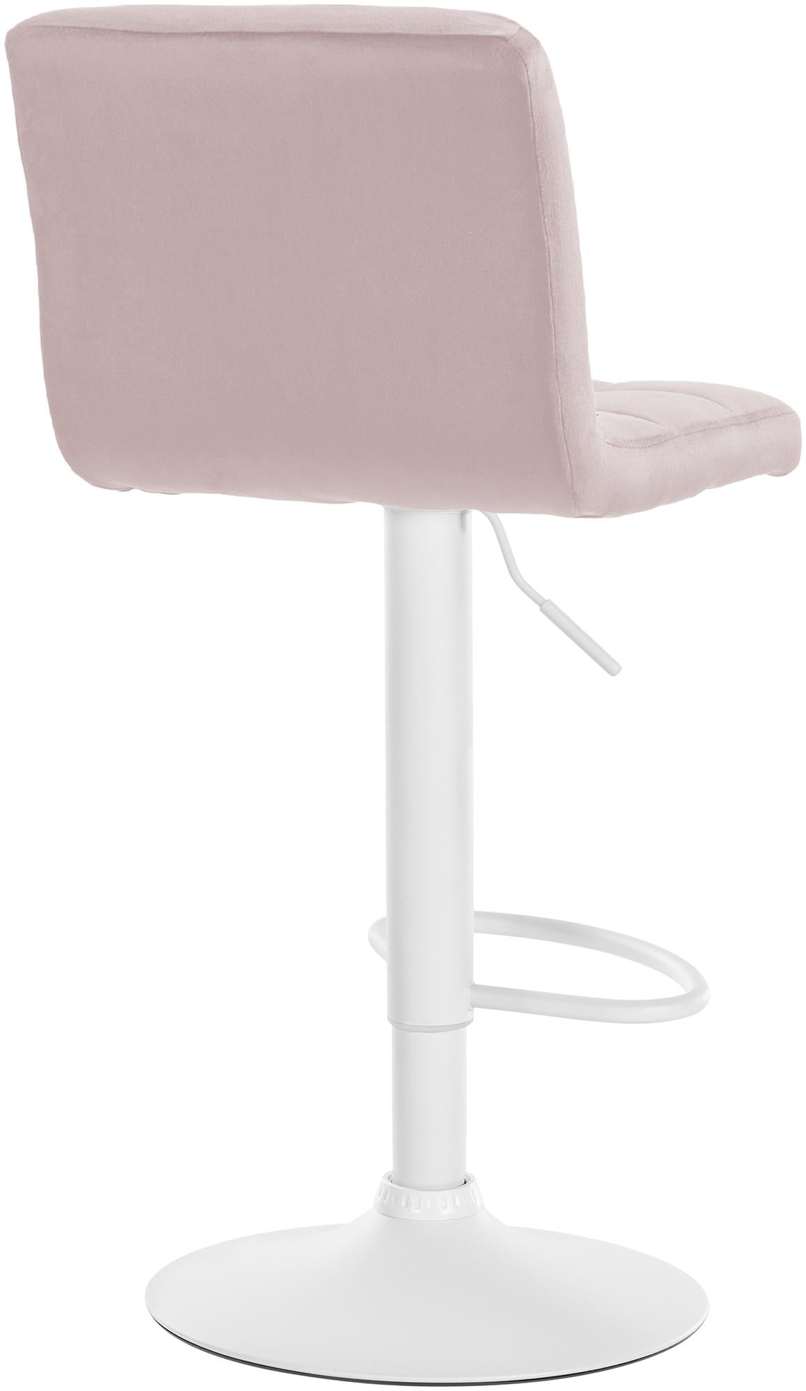 Barkruk Peru Fluweel rosa,wit rosa