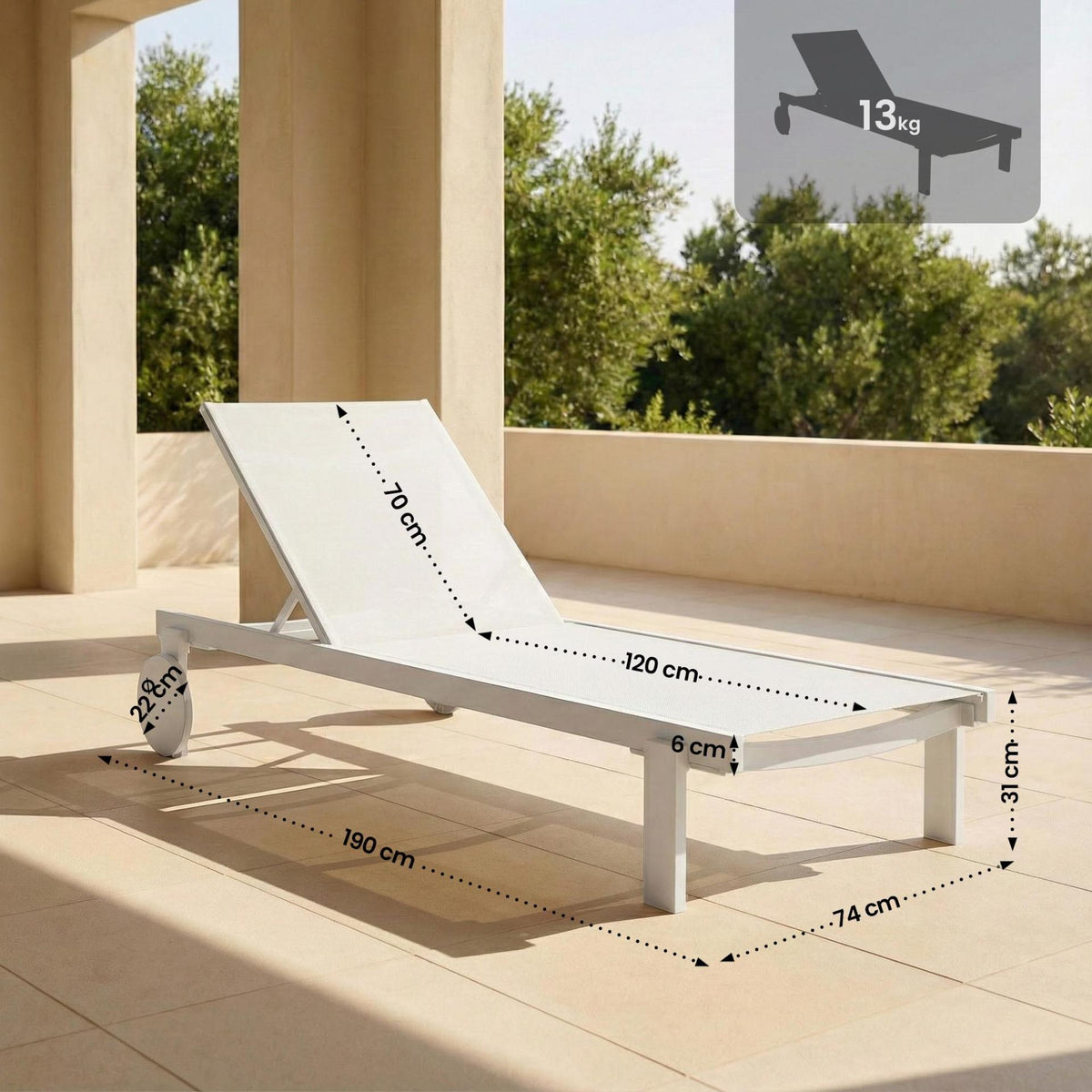Ligstoel Casablanca wit weiß