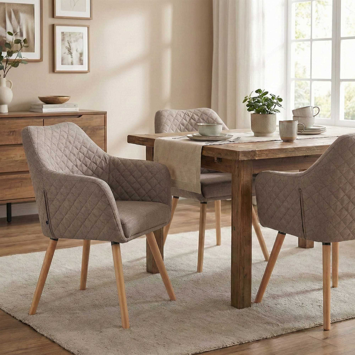 Eetkamerstoel Gent Stof natura,taupe taupe