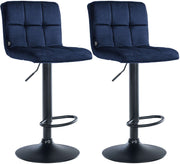 Set van 2 Barkrukken Peru Fluweel blauw,zwart blau