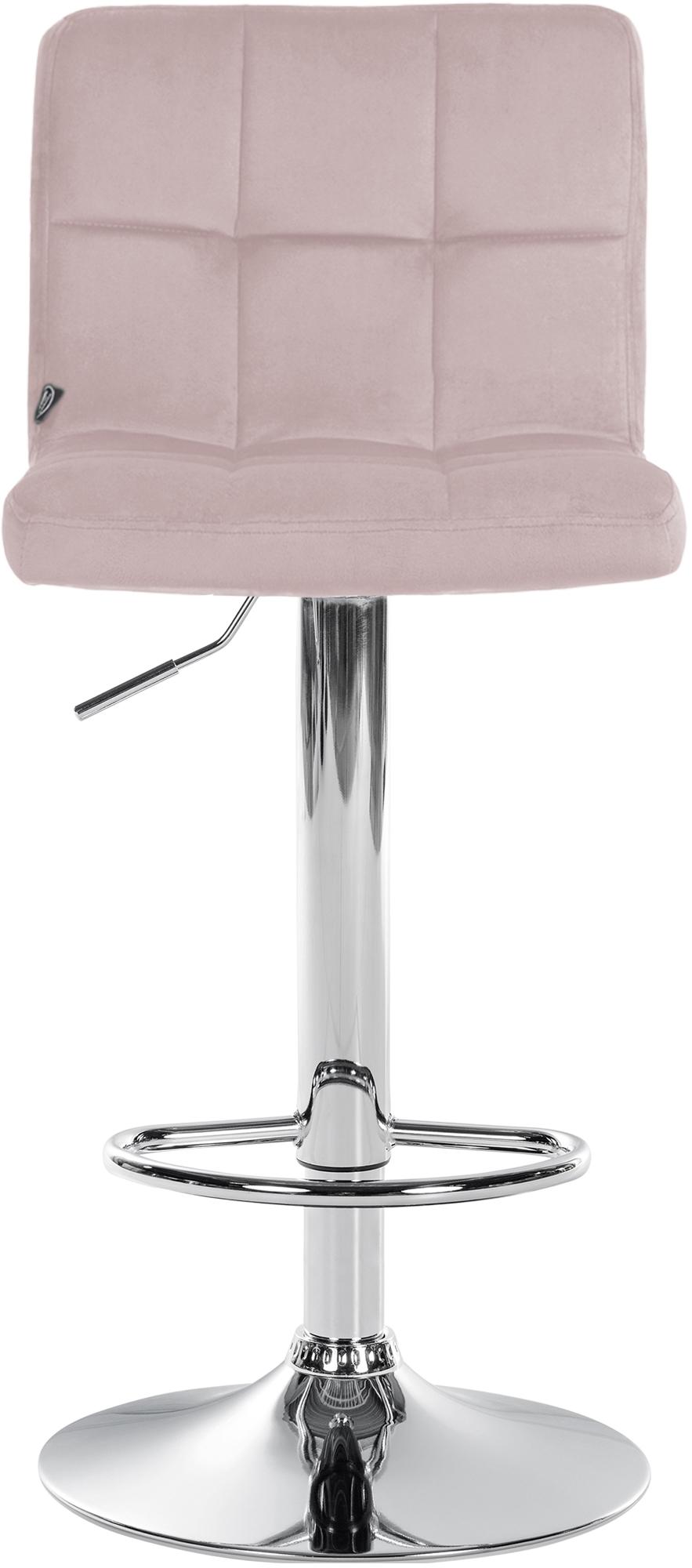 Set van 2 Barkrukken Peru Fluweel rosa,chroom rosa